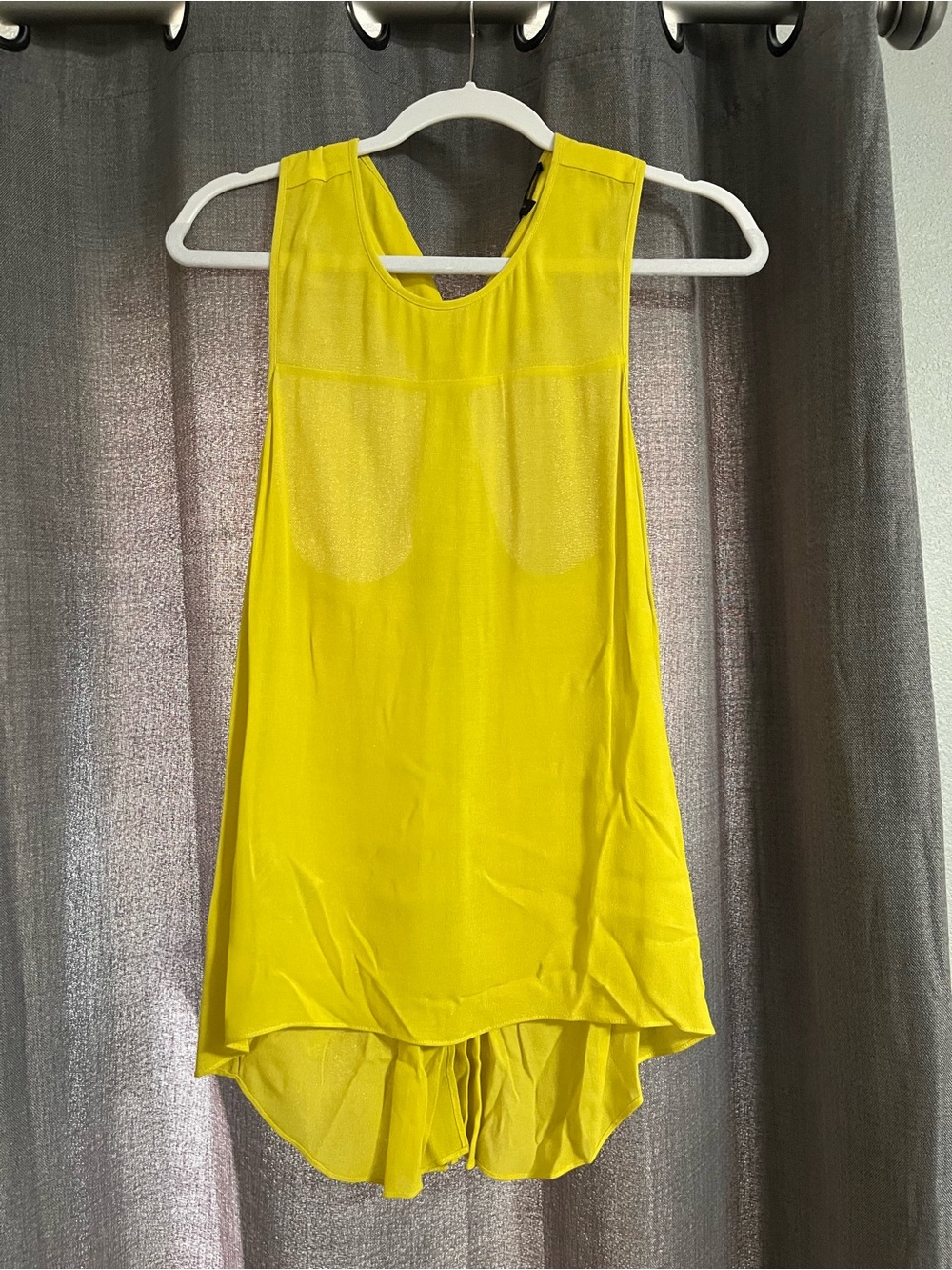 BCBGMaxAzria Bright Yellow Sleeveless High-Low Tank